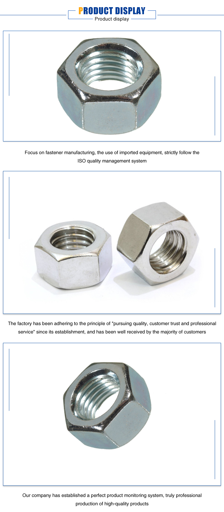 China manufacturer low price customized M6 M8 M10 nut hex with nut